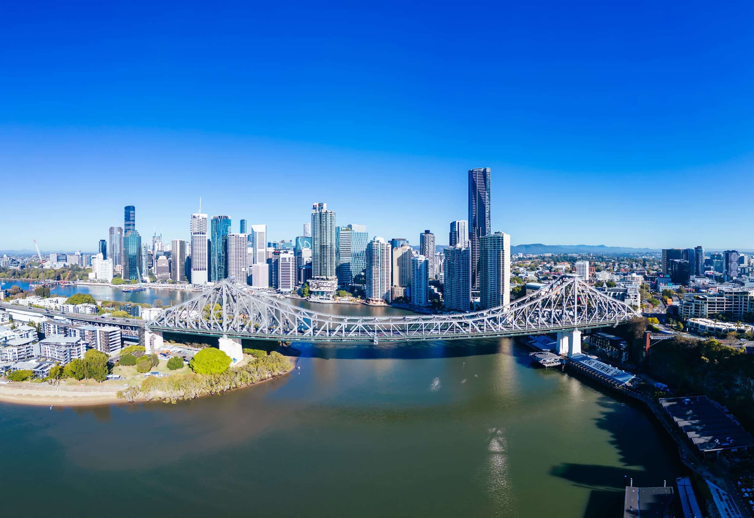 Story Bridge and Brisbane-skyline in Australia