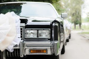 black wedding car 