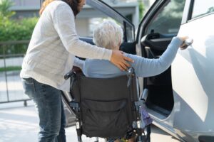 senior woman in wheel chair 